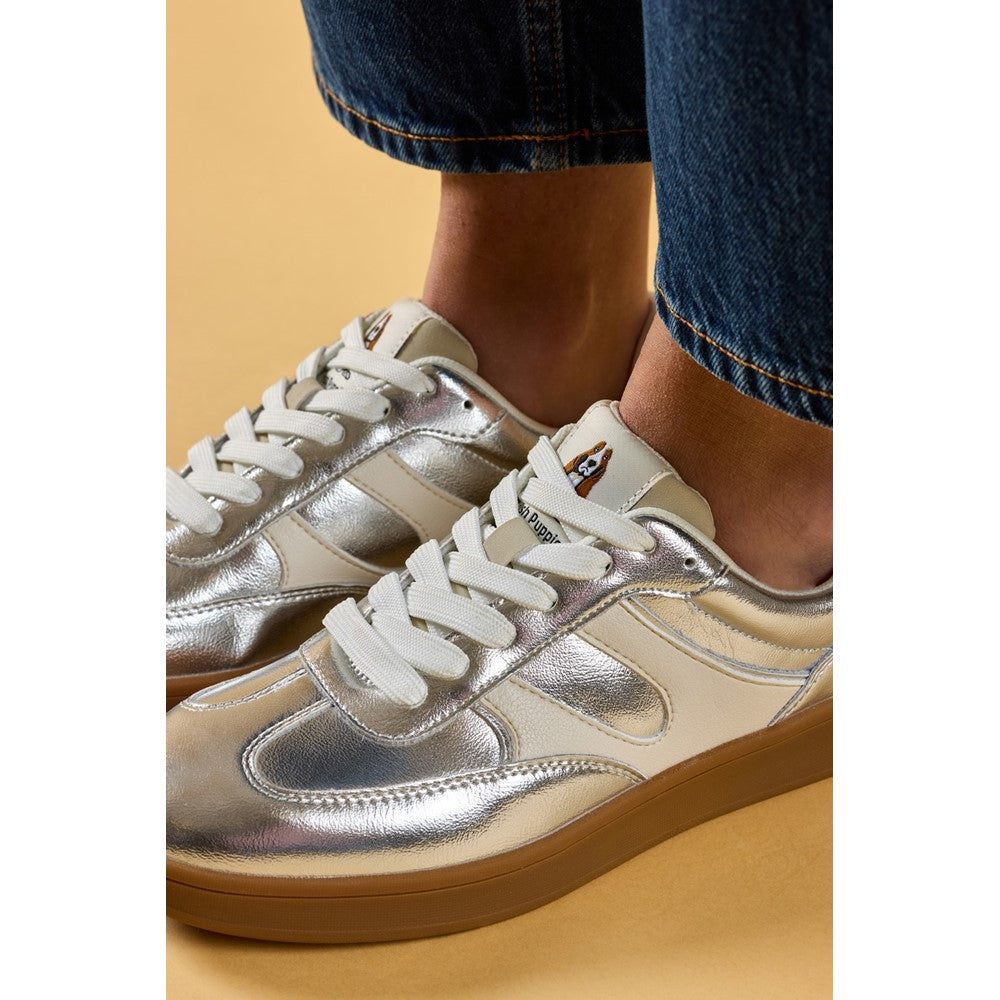 Lace Ladies Shoes Silver Hush Puppies Maura Sneaker