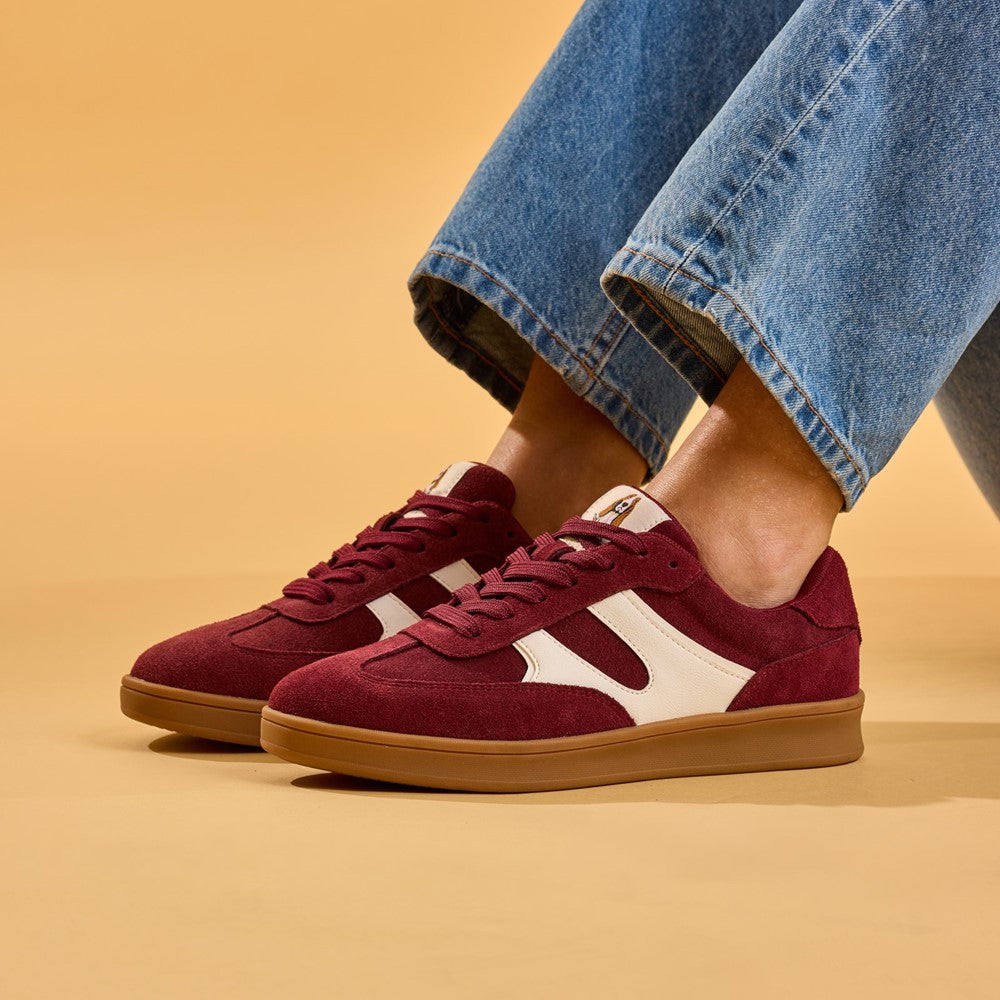 Lace Ladies Shoes Bordo Hush Puppies Maura Sneaker