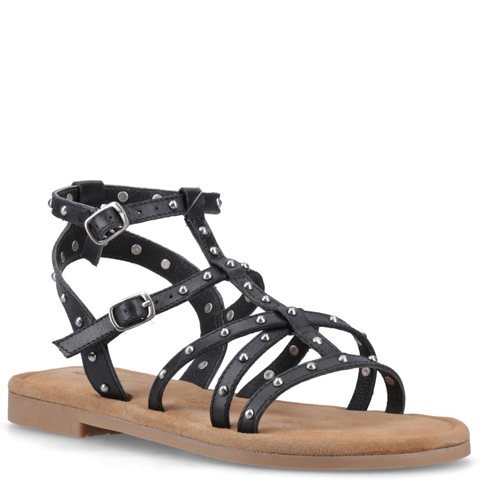 Shoe Ladies Summer Black Hush Puppies Tori Stud Gladiator