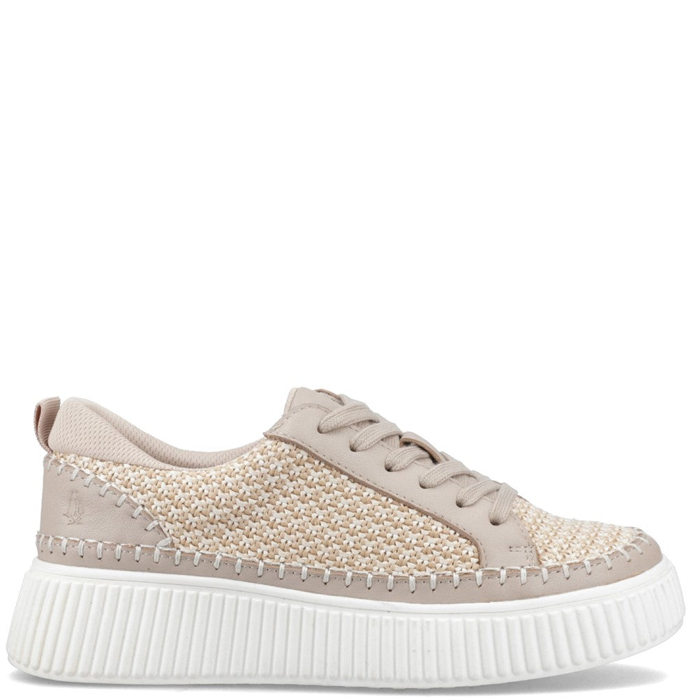 Lace Ladies Shoes Taupe Hush Puppies Haisley Woven Trainer