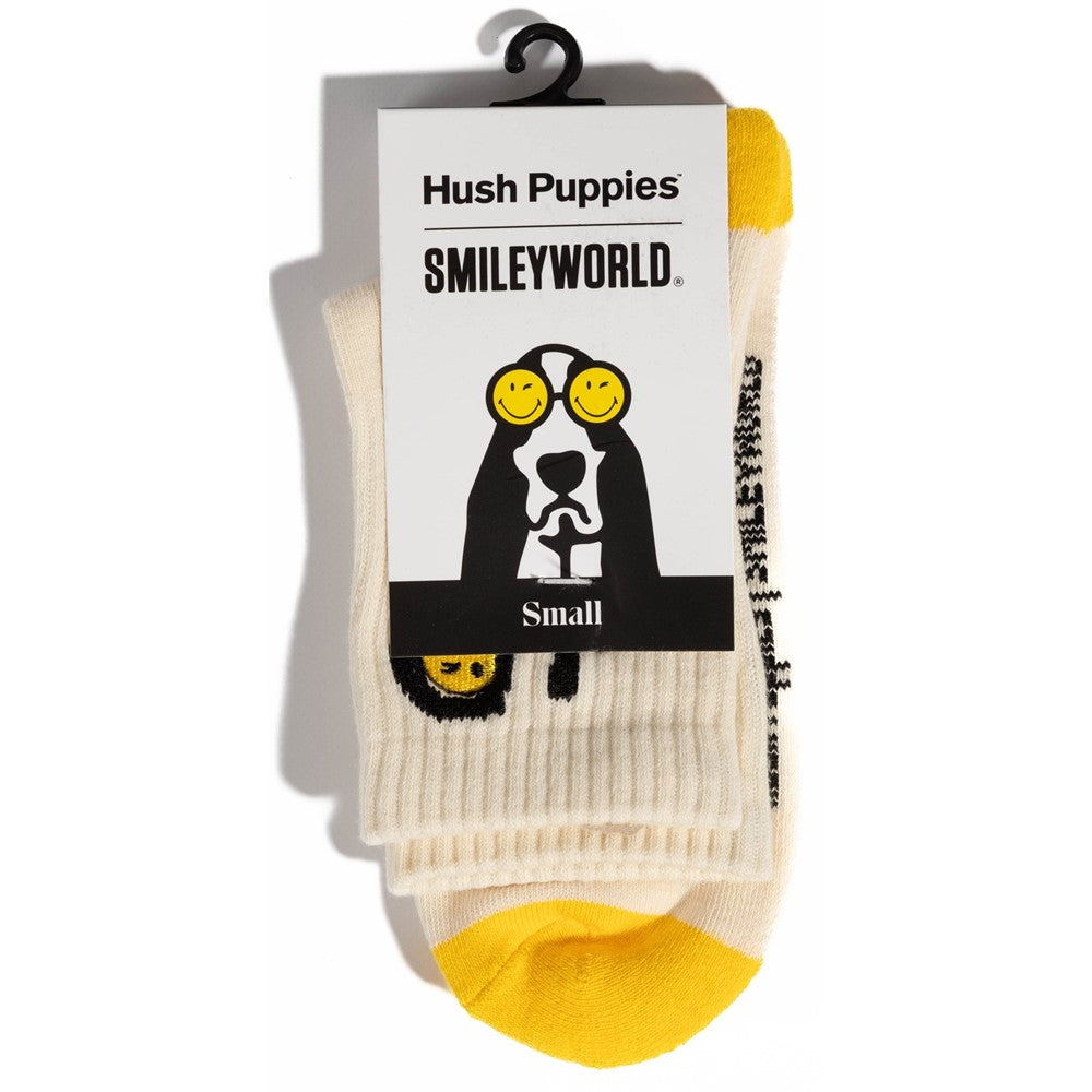 Socks White Hush Puppies HP Logo Womens Smiley