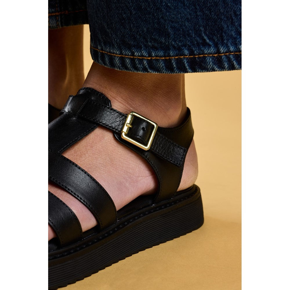 Sandal Ladies Summer Black Hush Puppies Cassandra Gladiator Sandal