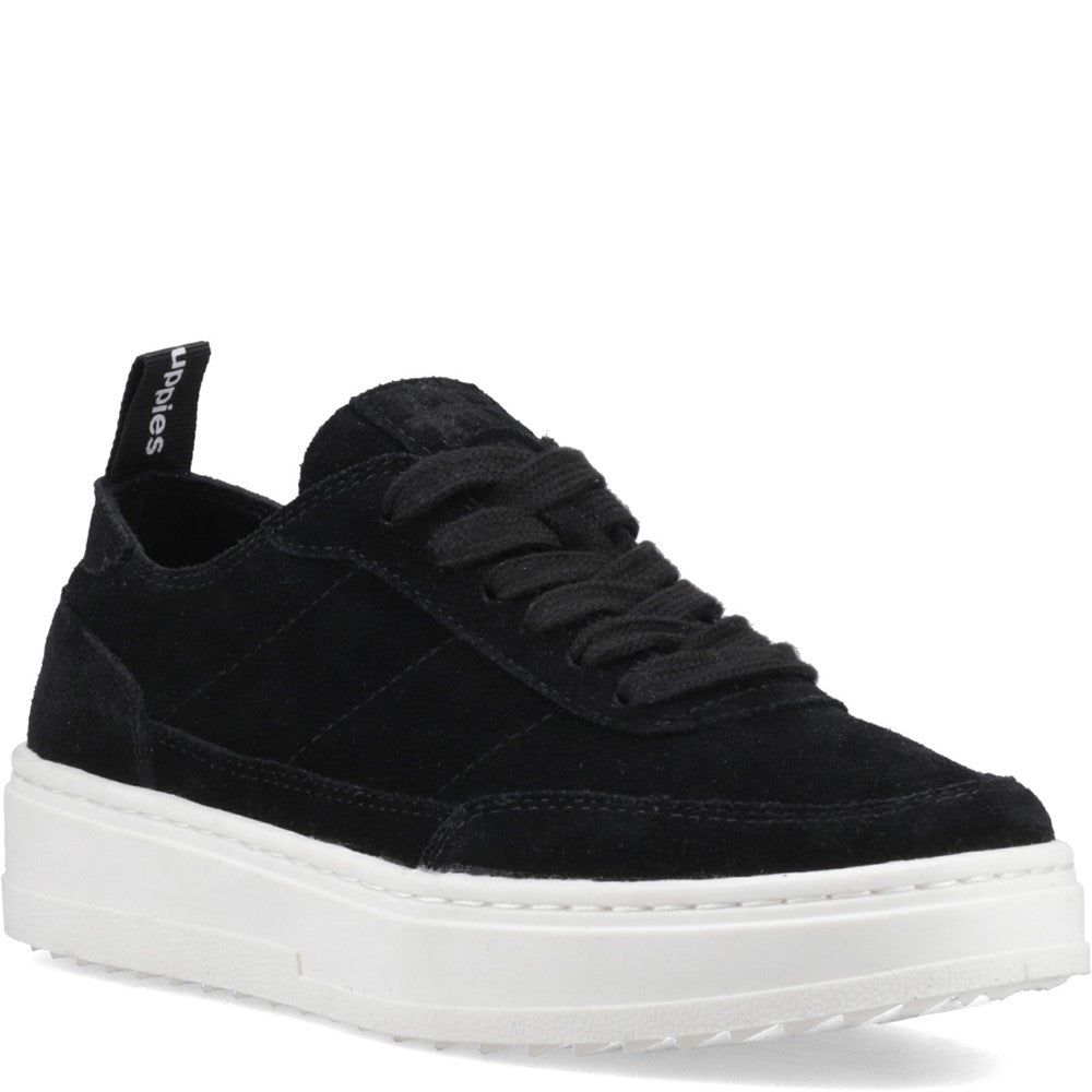 Ladies Sports Black Hush Puppies Nesta Trainer