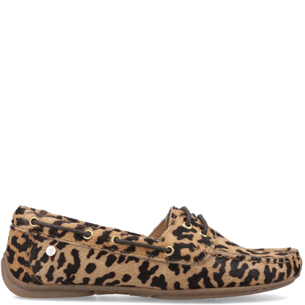 Slip On Ladies Shoes Leopard Hush Puppies Tula Boat Shoe