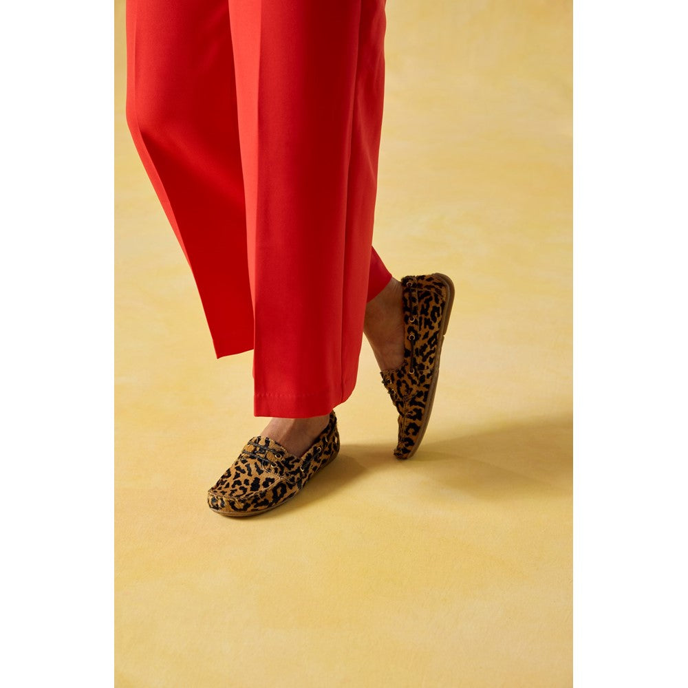Slip On Ladies Shoes Leopard Hush Puppies Tula Boat Shoe
