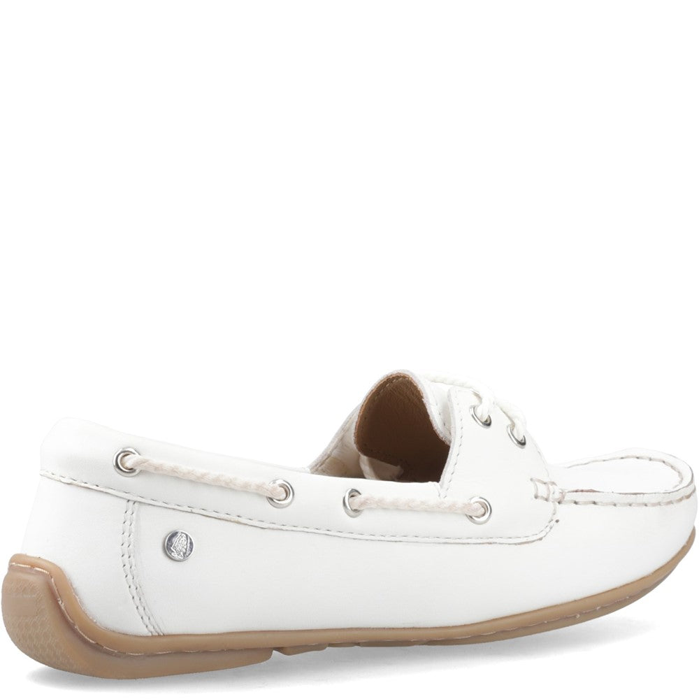 Slip On Ladies Shoes White Hush Puppies Tula Boat Shoe