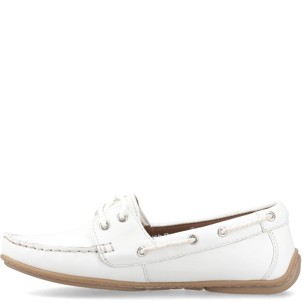 Slip On Ladies Shoes White Hush Puppies Tula Boat Shoe