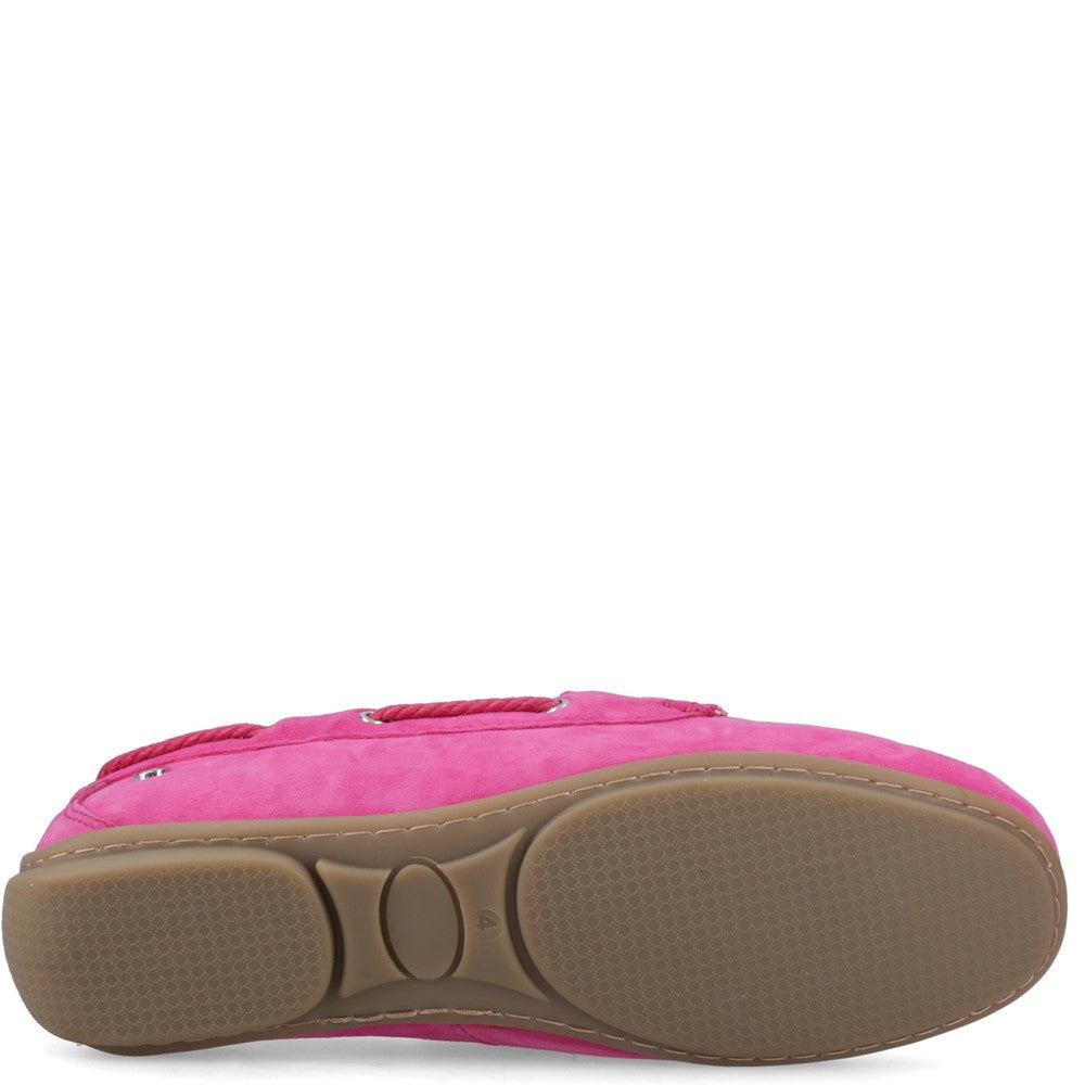 Slip On Ladies Shoes Fuchsia Hush Puppies Tula Boat Shoe