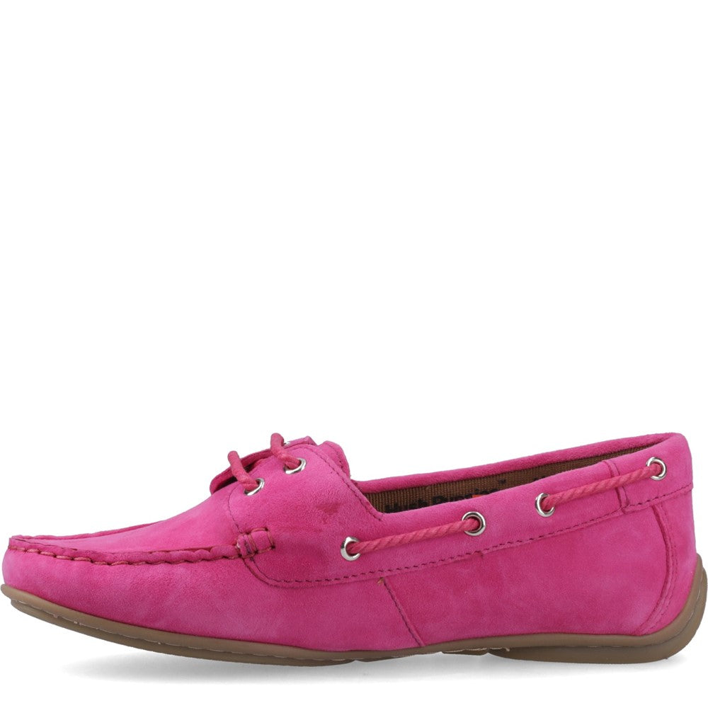 Slip On Ladies Shoes Fuchsia Hush Puppies Tula Boat Shoe