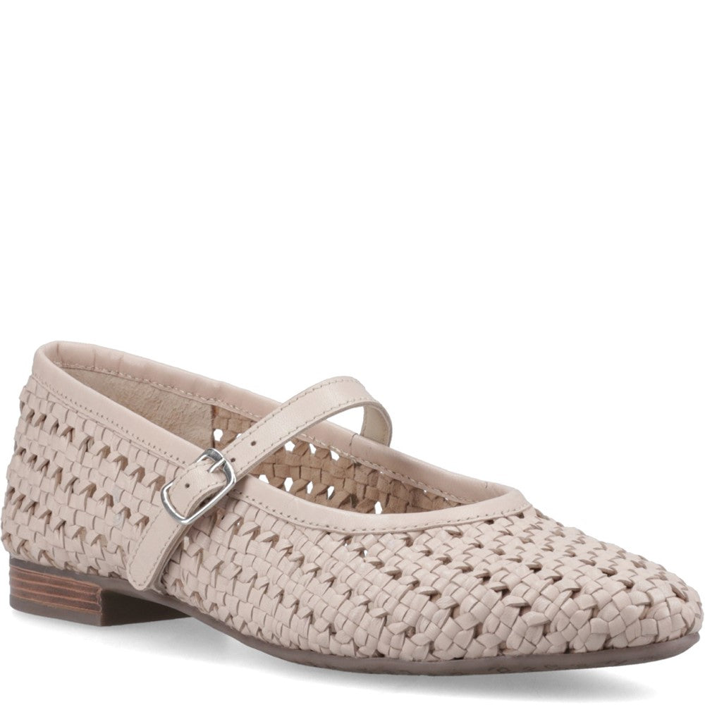 Ballerinas Cream Hush Puppies Delaney Woven Mary Jane