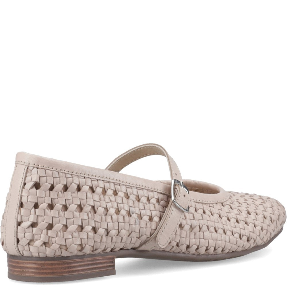 Ballerinas Cream Hush Puppies Delaney Woven Mary Jane