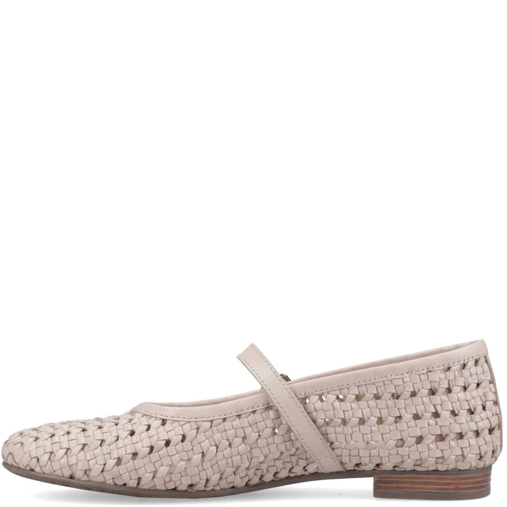Ballerinas Cream Hush Puppies Delaney Woven Mary Jane