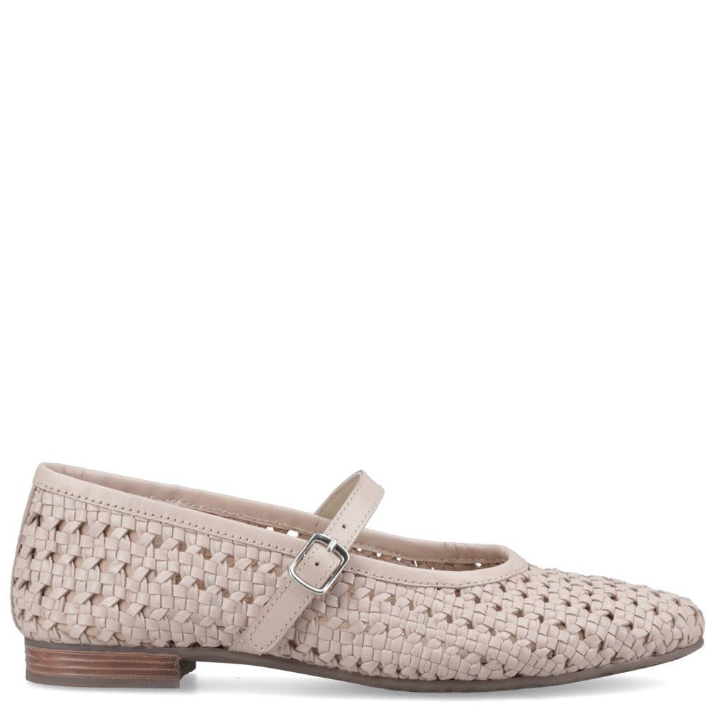 Ballerinas Cream Hush Puppies Delaney Woven Mary Jane