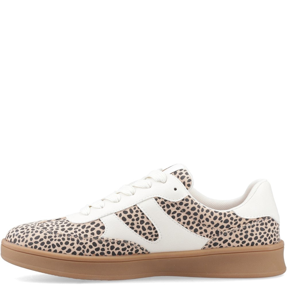 Ladies Sports Cheetah Hush Puppies Maura Textile Sneaker