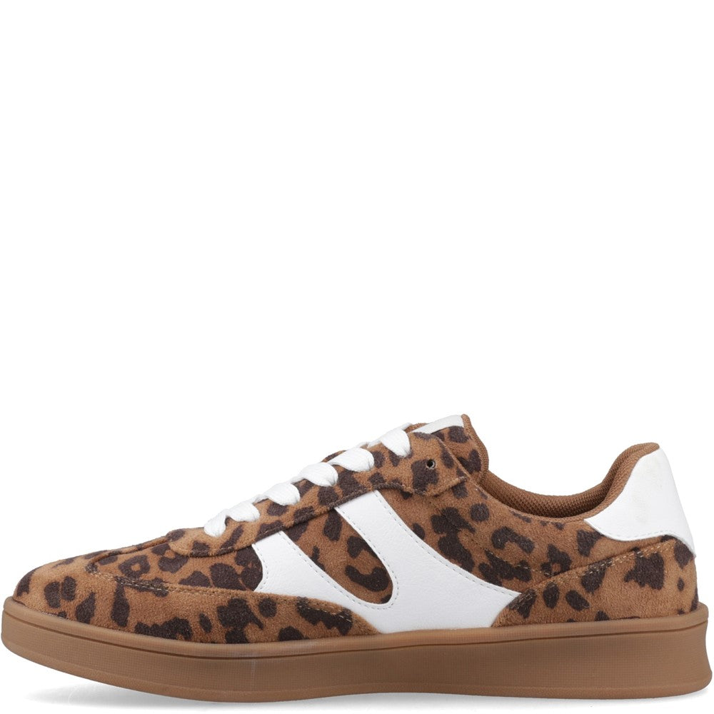 Ladies Sports Leopard Hush Puppies Maura Textile Sneaker