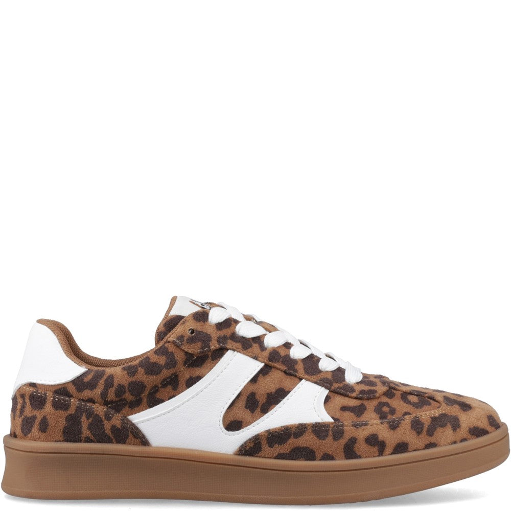 Ladies Sports Leopard Hush Puppies Maura Textile Sneaker