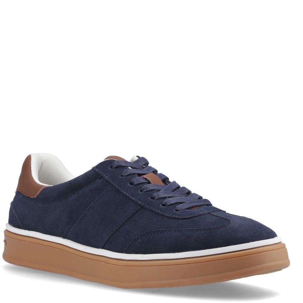 Mens Sports Navy Hush Puppies Carlos Suede Trainer