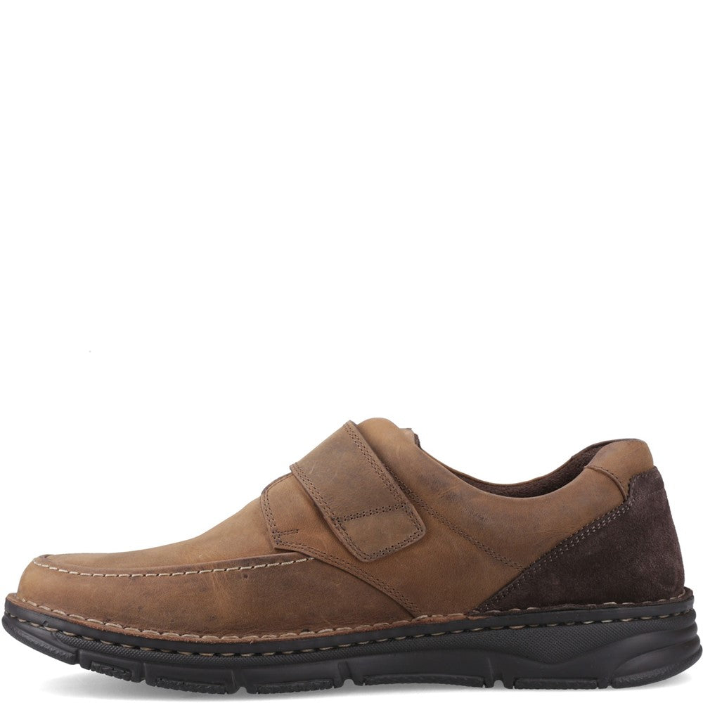 Mens Classic Touch Fastening Shoes Tan Hush Puppies Forde Touch Fastening