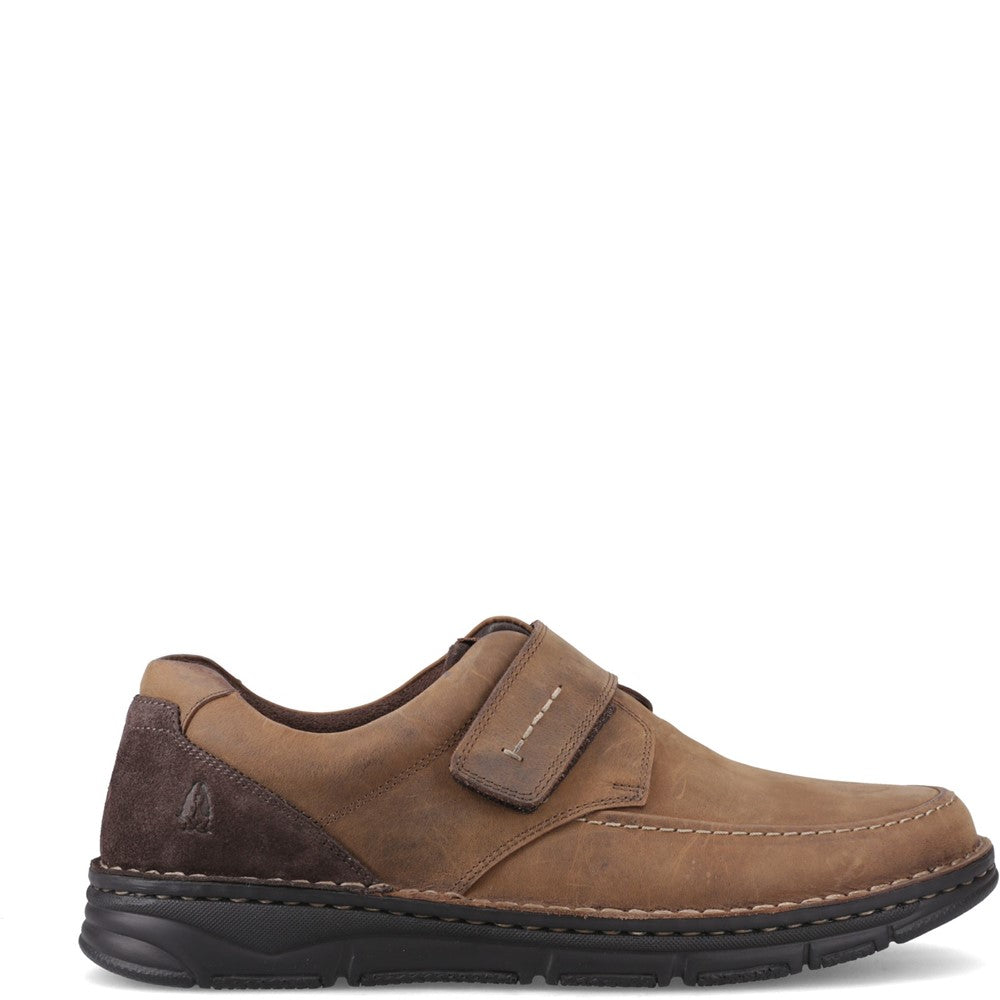 Mens Classic Touch Fastening Shoes Tan Hush Puppies Forde Touch Fastening