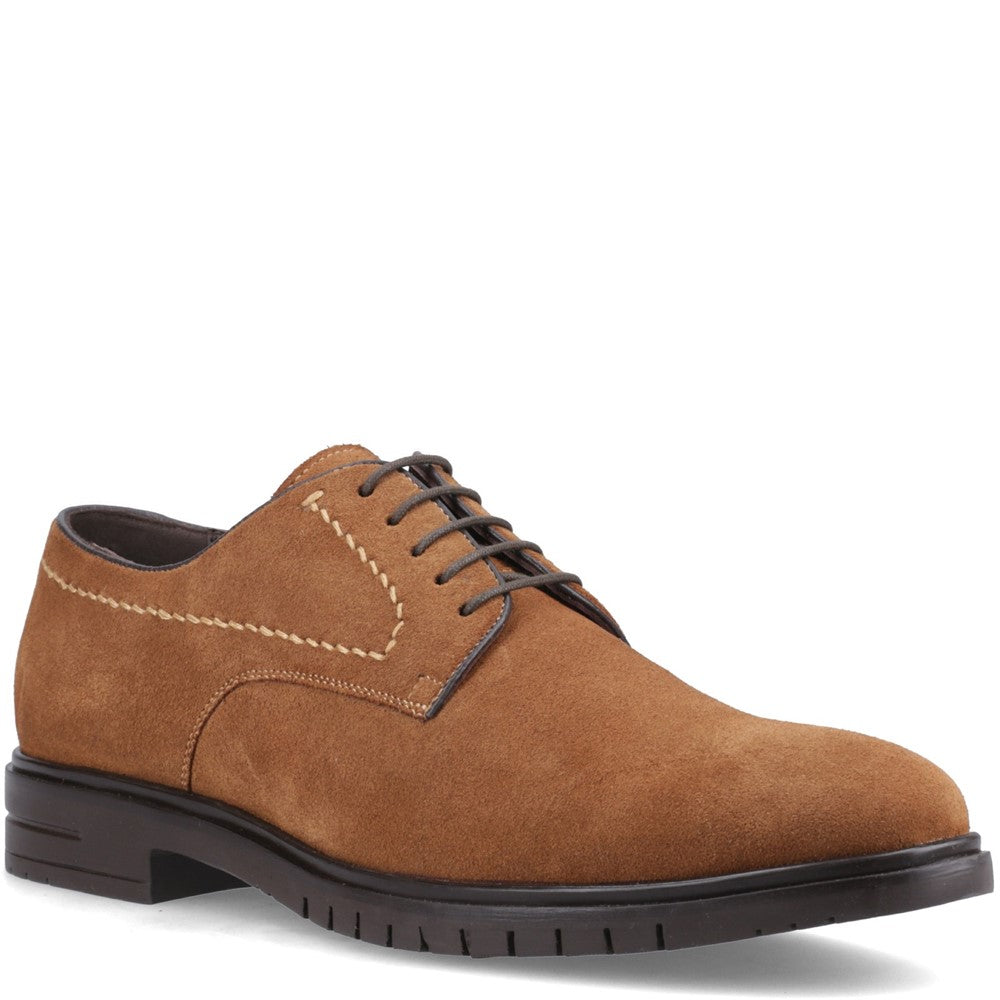 Mens Formal Lace Up Shoes Tan Hush Puppies Sterling Suede Shoe