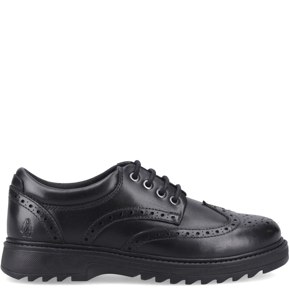 Boys BTS FLFR Black  Hush Puppies ROMEO BROGUE SNR