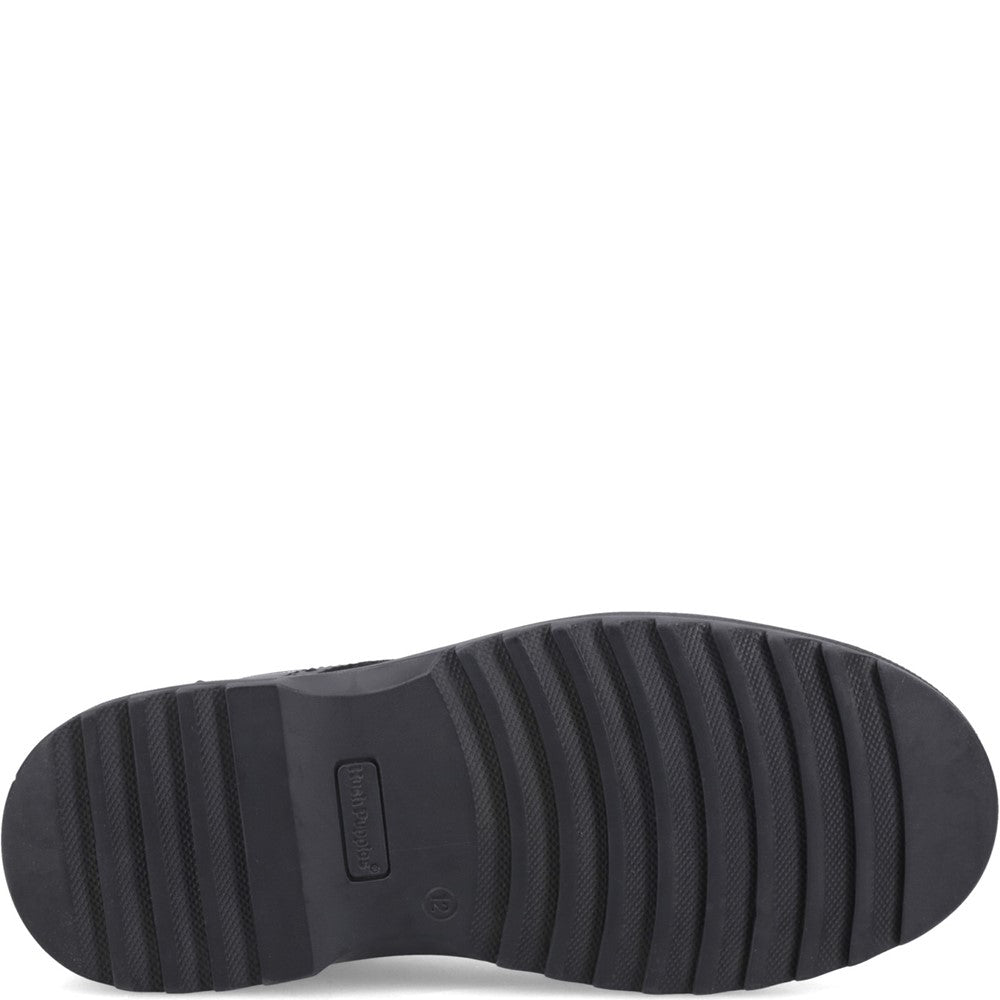 Boys BTS FLFR Black XL Hush Puppies ROMEO BROGUE SNR2