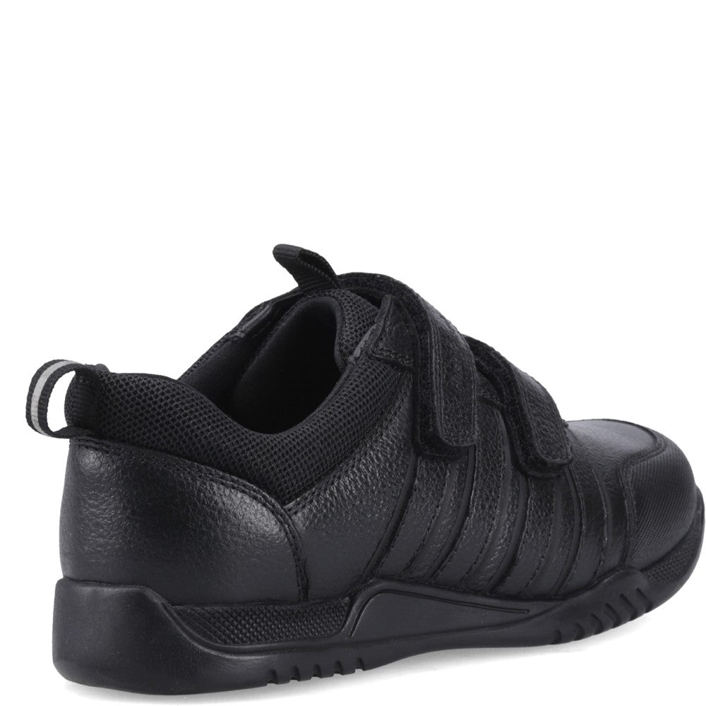 Boys BTS FLFR Black  Hush Puppies JOSH TOUCH FASTEN 2 SNR