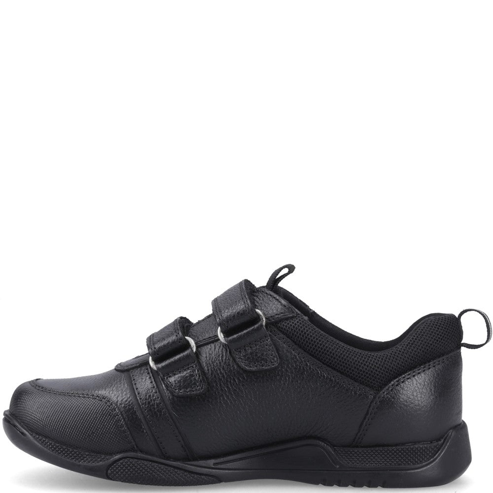 Boys BTS FLFR Black  Hush Puppies JOSH TOUCH FASTEN 2 SNR