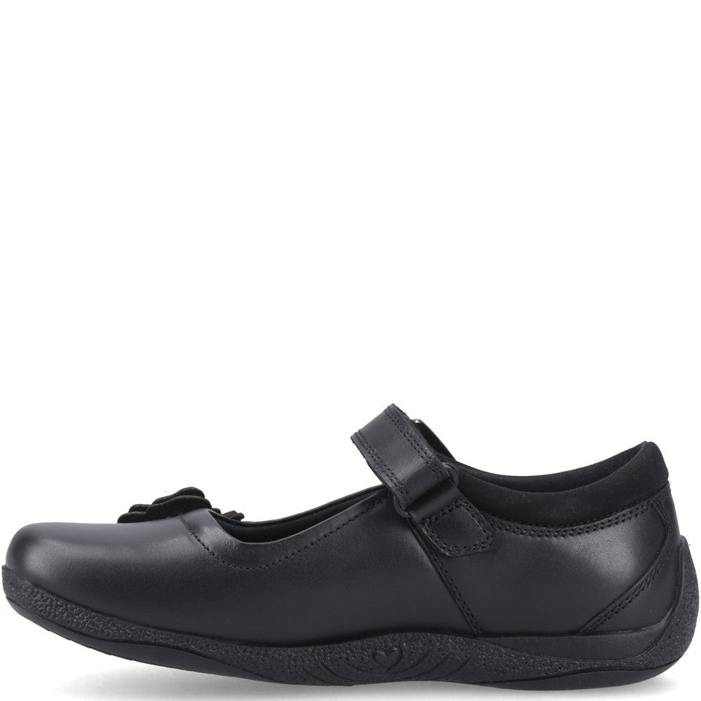 Girls BTS FLFR Black  Hush Puppies JULIE BALLERINA JNR