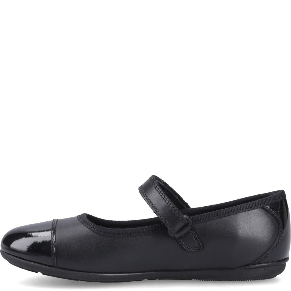 Girls BTS Black  Hush Puppies LOTTIE BALLERINA JNR