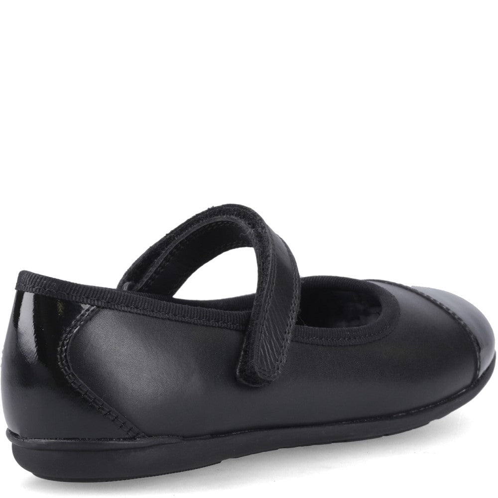 Girls BTS Black  Hush Puppies LOTTIE BALLERINA SNR
