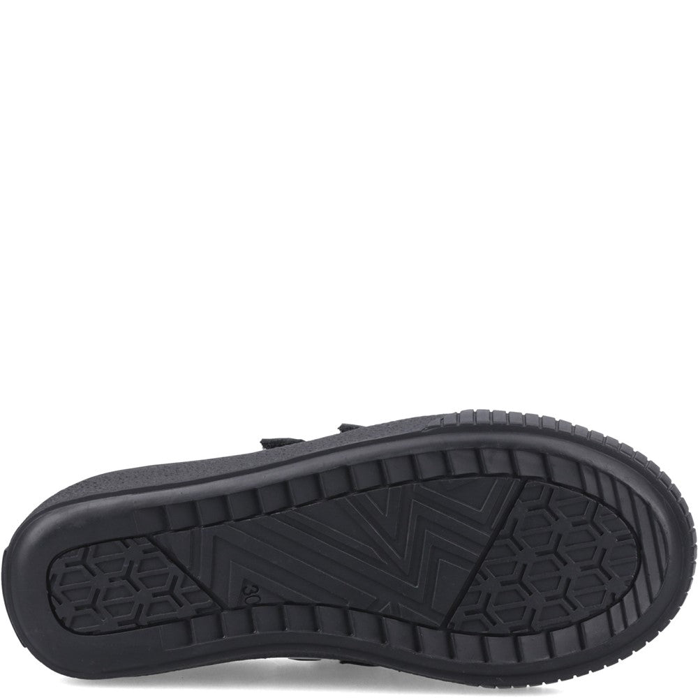 Girls BTS FLFR Black  Hush Puppies ELSIE TOUCH FASTENING SN