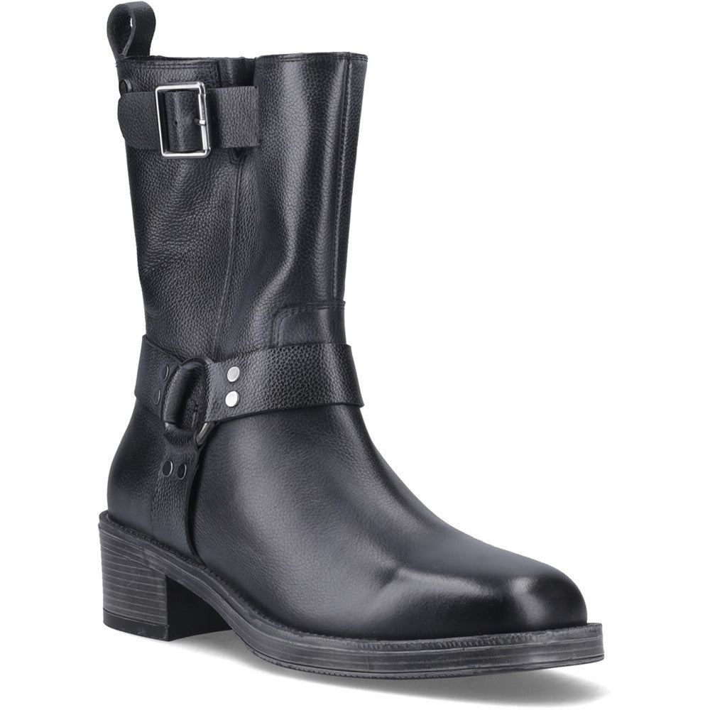 Ladies Ankle Boots Black Hush Puppies Althea Buckle Boot