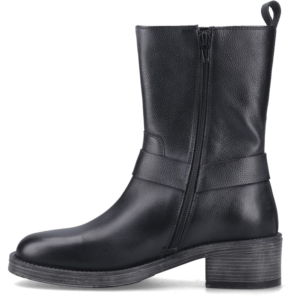 Ladies Ankle Boots Black Hush Puppies Althea Buckle Boot