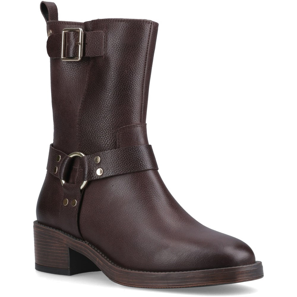 Ladies Ankle Boots Brown Hush Puppies Althea Buckle Boot