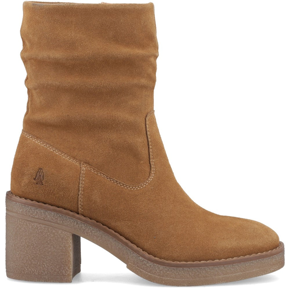 Ladies Mid Boot Tan Hush Puppies Flora Ruched Boot