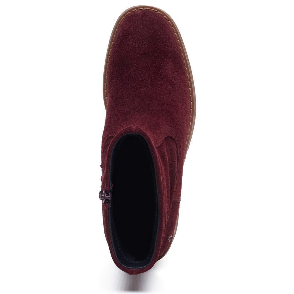 Ladies Mid Boot Plum Hush Puppies Flora Ruched Boot