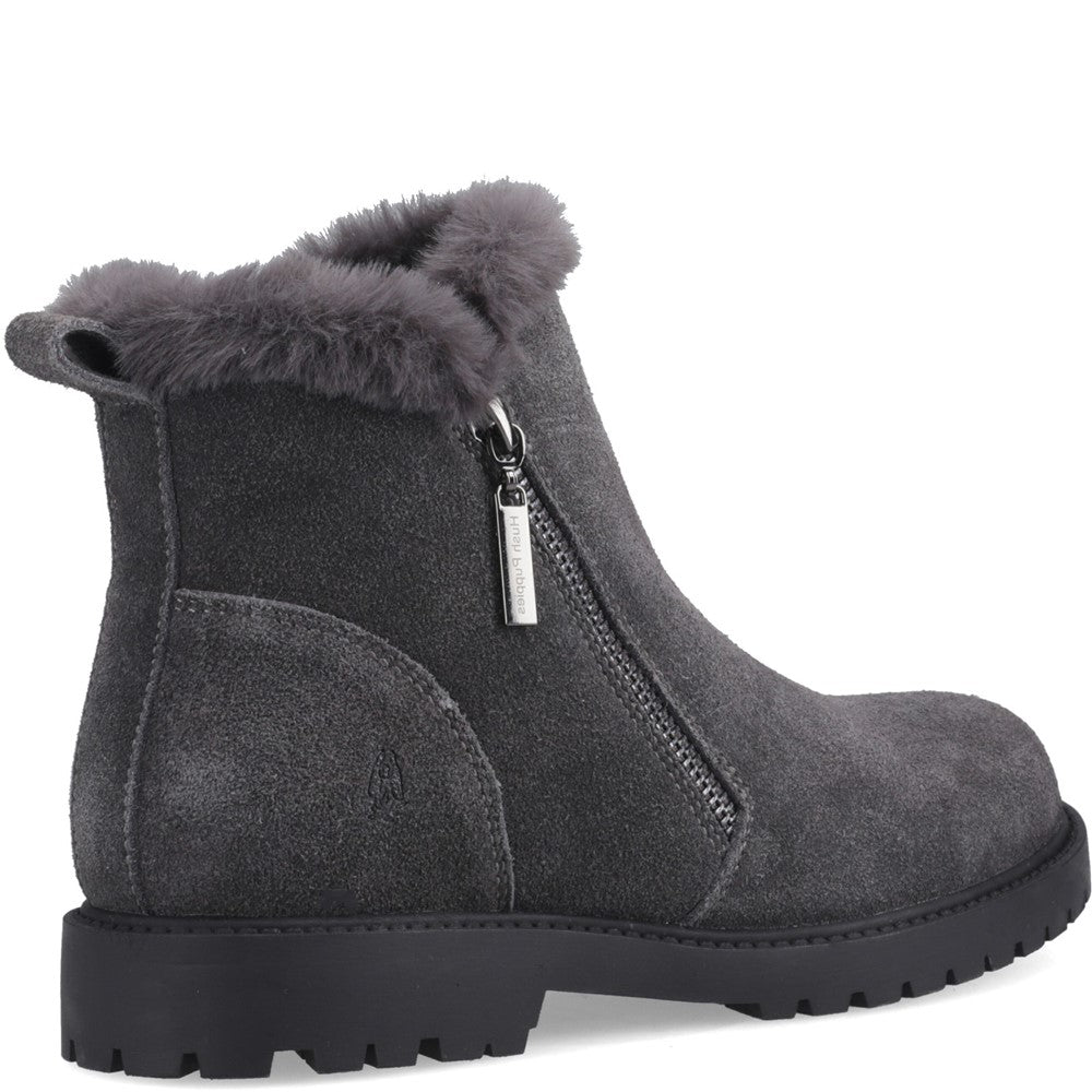 Ladies Ankle Boots Grey Hush Puppies Hollis Zip Boot