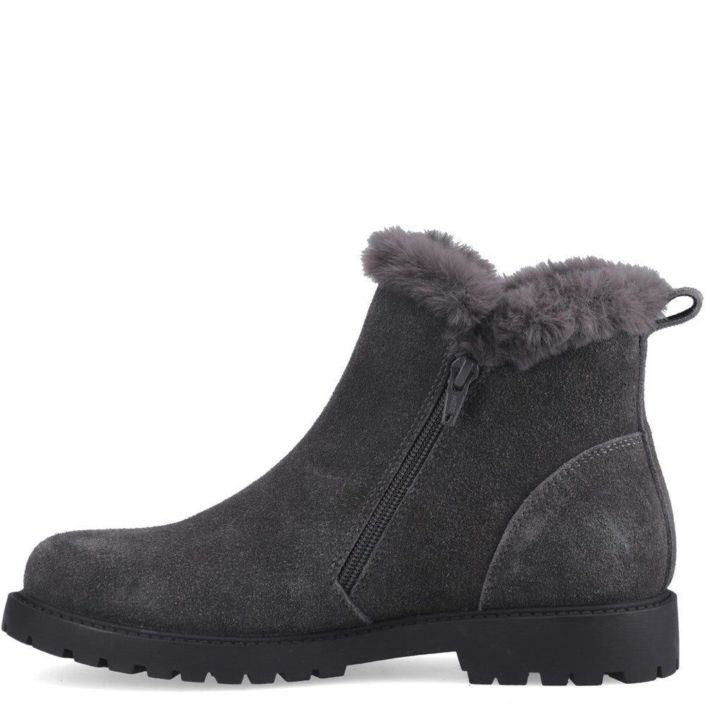 Ladies Ankle Boots Grey Hush Puppies Hollis Zip Boot