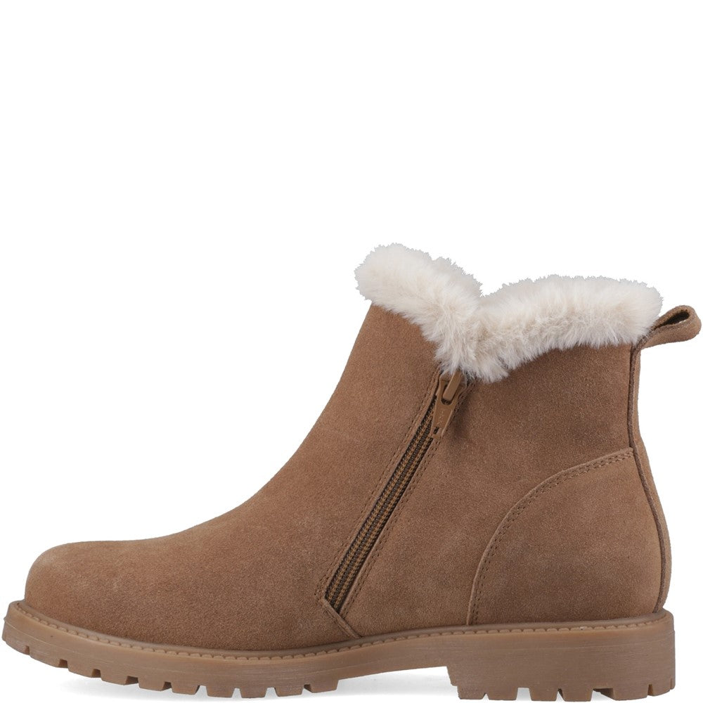 Ladies Ankle Boots Tan Hush Puppies Hollis Zip Boot