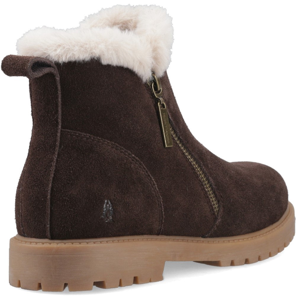 Ladies Ankle Boots Chocolate Hush Puppies Hollis Zip Boot