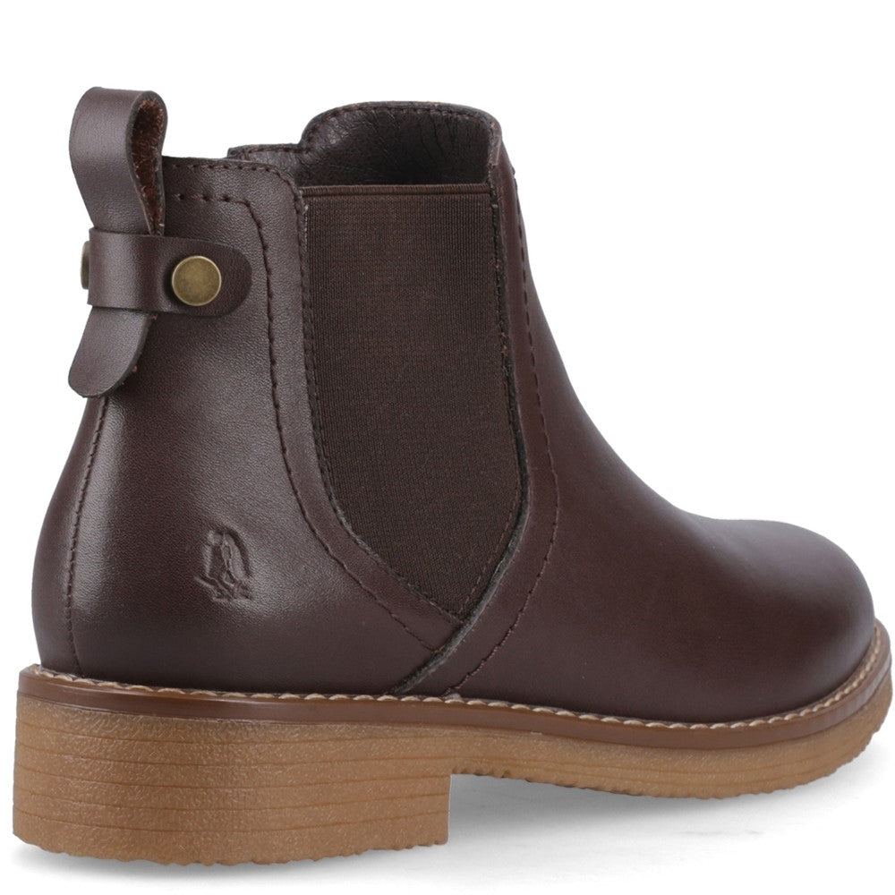 Ladies Ankle Boots Chocolate Hush Puppies Maddy Leather Boot