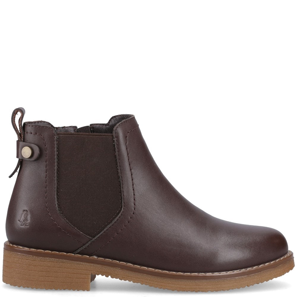 Ladies Ankle Boots Chocolate Hush Puppies Maddy Leather Boot
