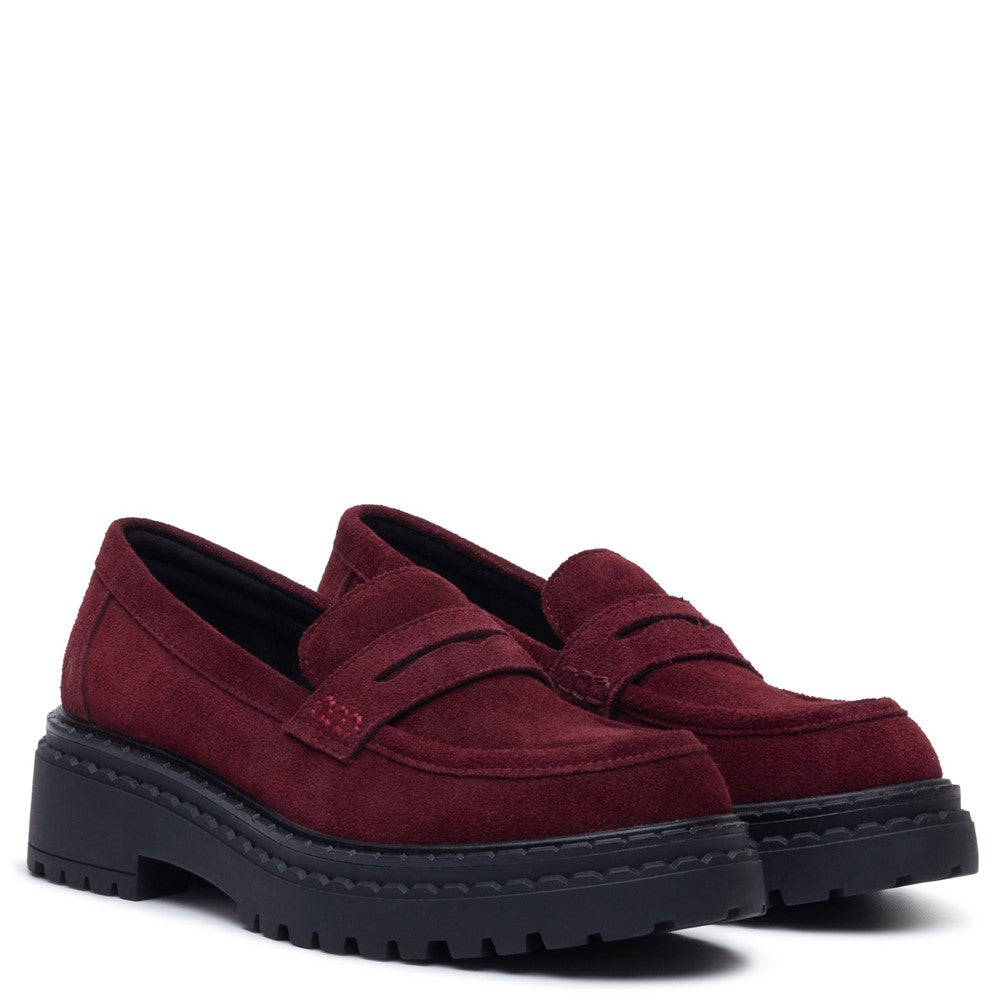 Slip On Ladies Shoes Bordo Hush Puppies Odessa Loafer