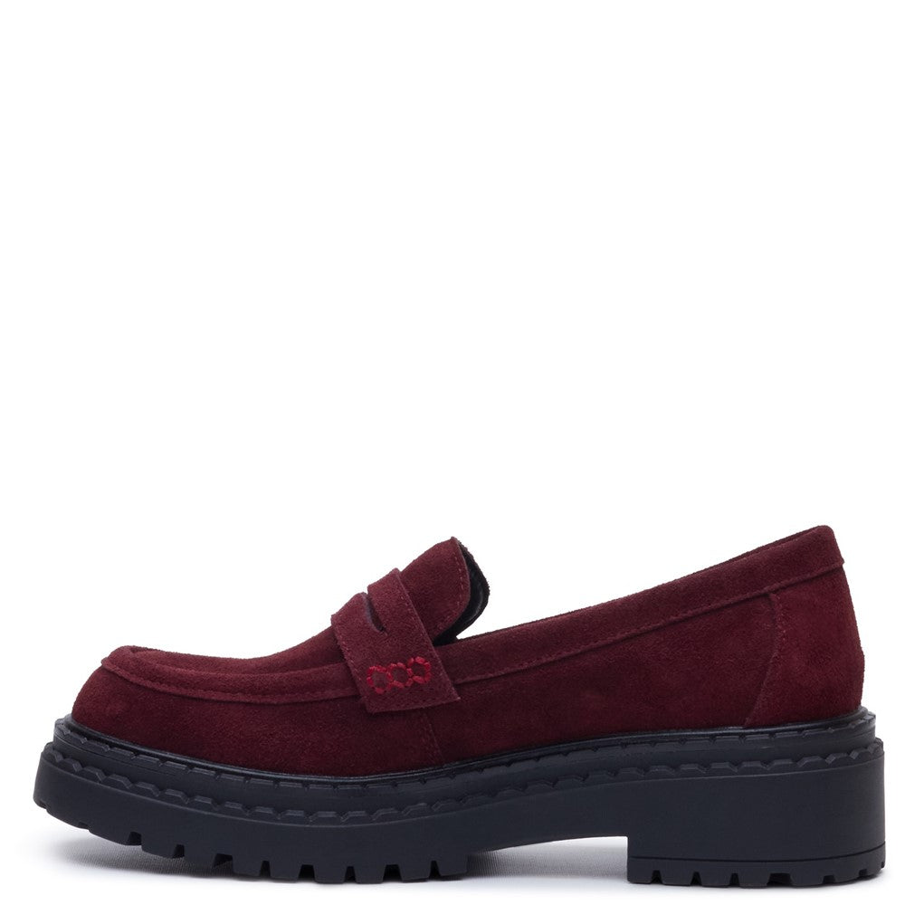 Slip On Ladies Shoes Bordo Hush Puppies Odessa Loafer