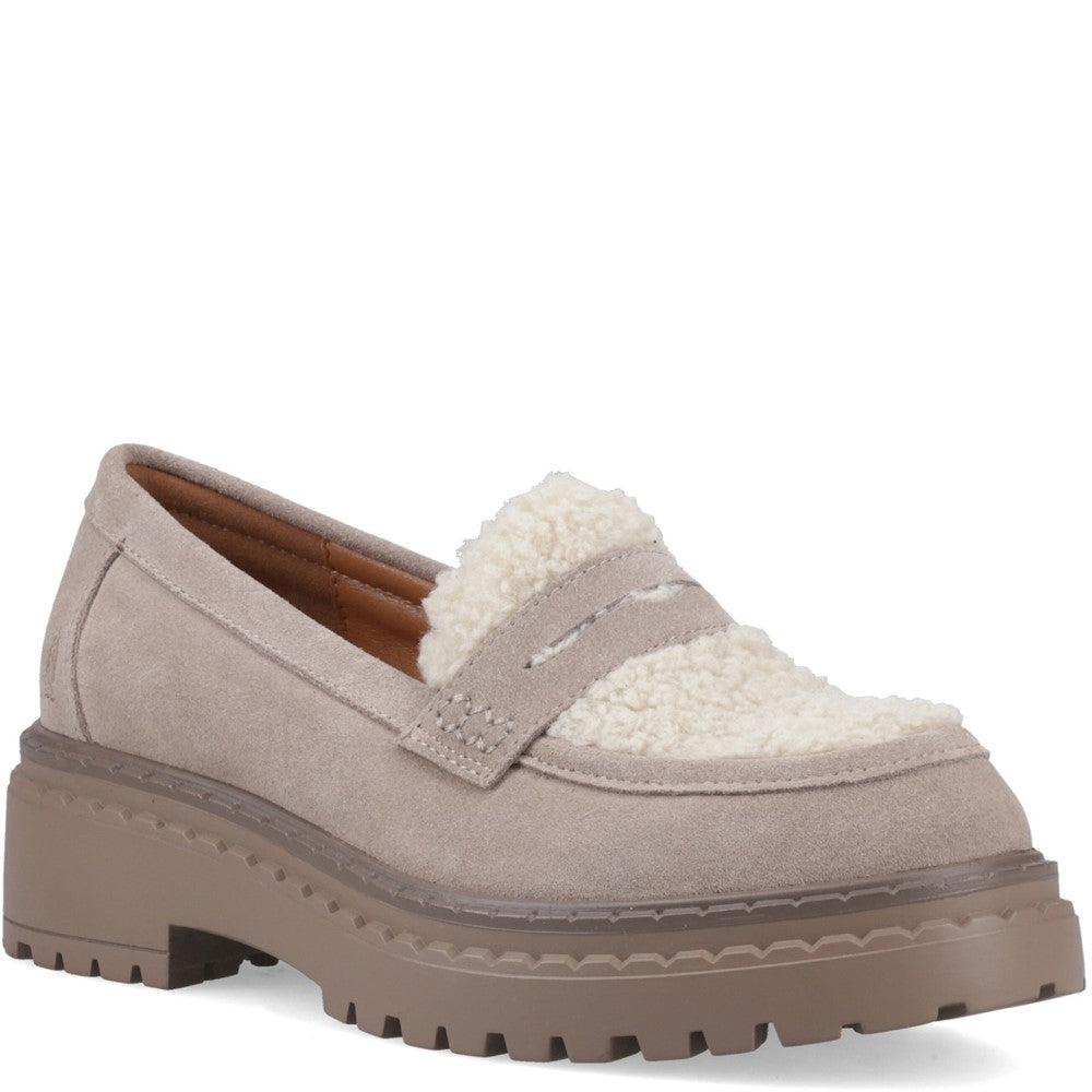 Slip On Ladies Shoes Taupe Hush Puppies Odessa Loafer