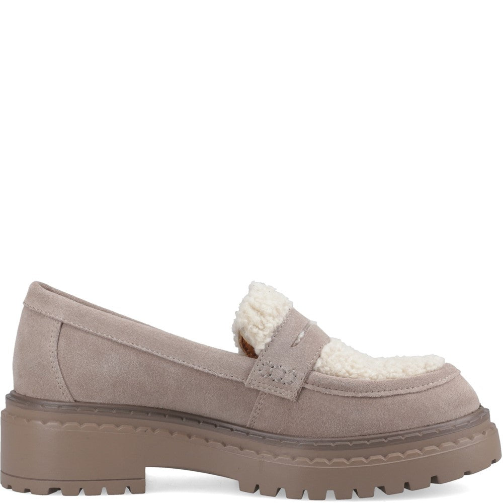 Slip On Ladies Shoes Taupe Hush Puppies Odessa Loafer
