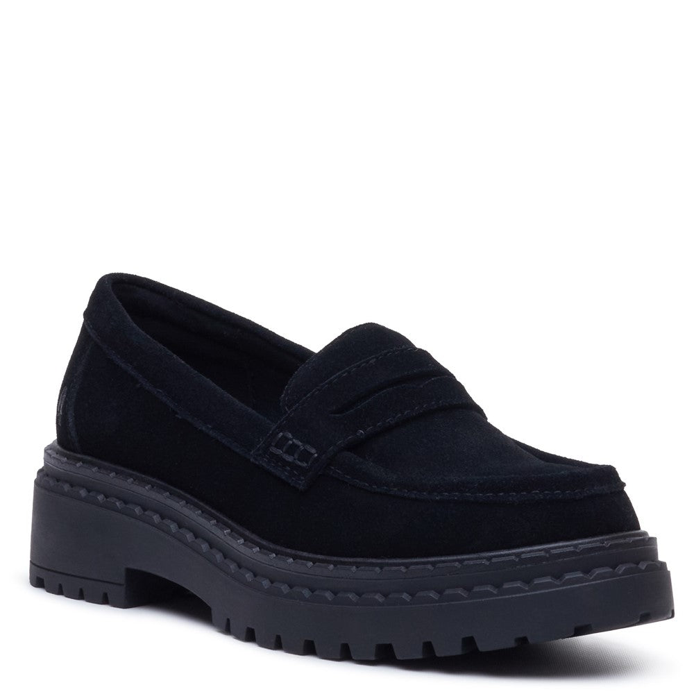 Slip On Ladies Shoes Black Suede Hush Puppies Odessa Loafer