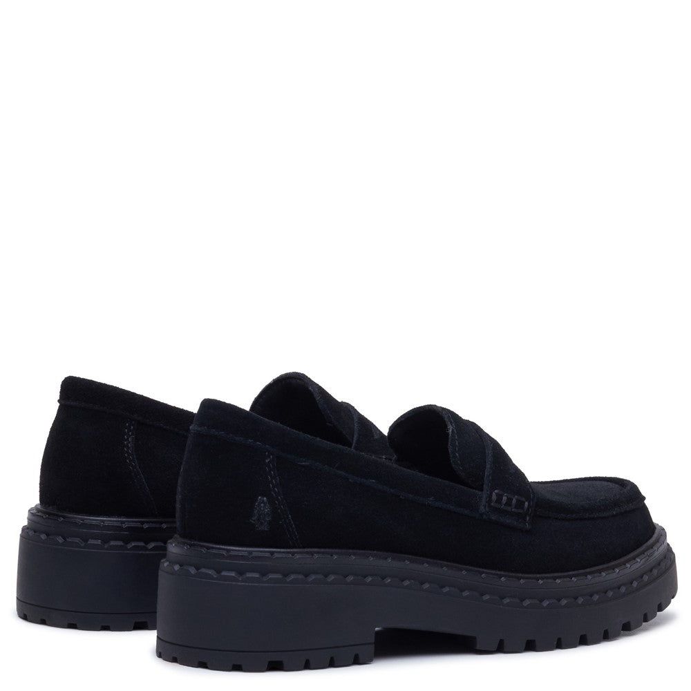 Slip On Ladies Shoes Black Suede Hush Puppies Odessa Loafer