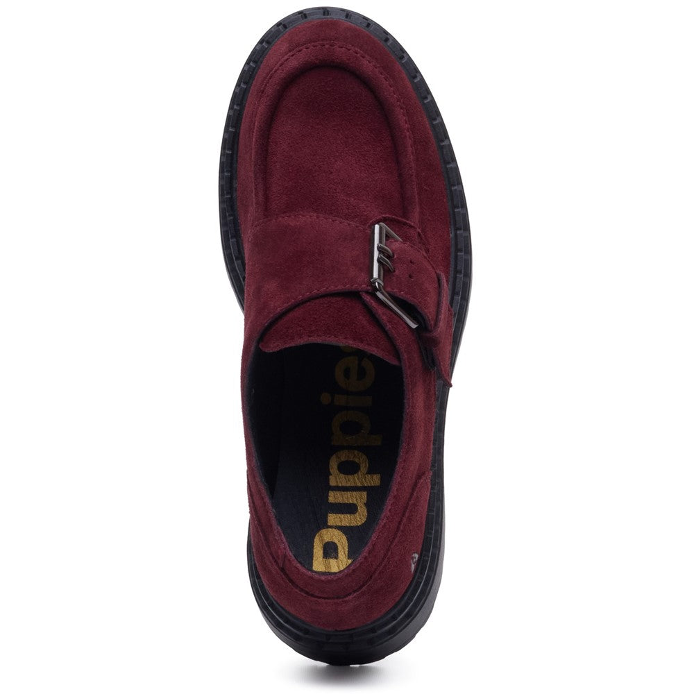 Lace Ladies Shoes Bordo Hush Puppies Orla Monk Shoe